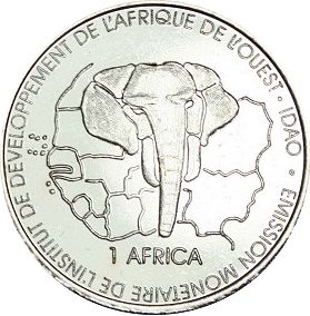 Bénin 1500 CFA Buffle, éléphant