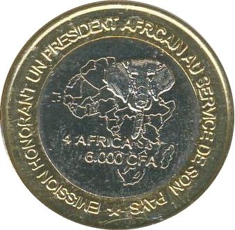 Bénin 6000 CFA Pdt M. Kerekou - 2003