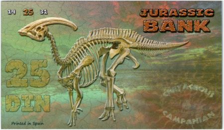 Beringia 25 Din, Jurassic Bank - Parasaurolophus - 2015