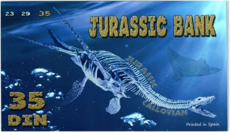 Beringia 35 Din, Jurassic Bank - Plésiosaure - 2015