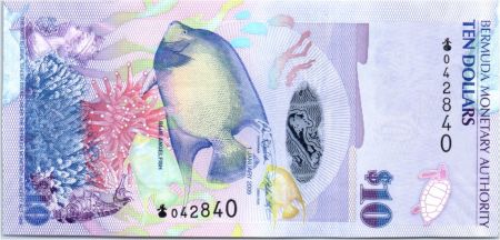 Bermudes 10 Dollars Blue Angelfish - the Deliverance - 2009