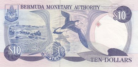 Bermudes 10 Dollars Elisabeth II - Vue de l\'Ile - 1989