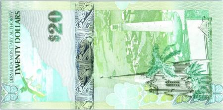 Bermudes 20 Dollars Grenouille et Fleurs - Phare - 2009 Série A.1