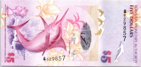 Bermudes 5 Dollars Blue Marlin - Pont de Somerset - 2009 - Neuf - P.58