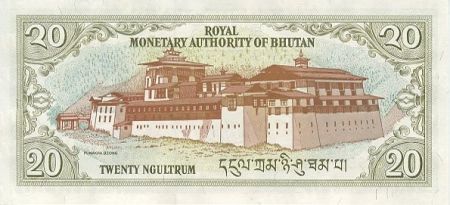 Bhoutan 20 Ngultrum J. D. Wangchuk - Palais Paro