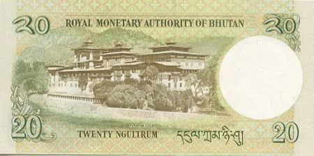 Bhoutan 20 Ngultrum J. Doriji Wangchuk - Palais Punakha