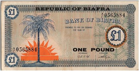 Biafra 1 Pound Palmier  - 1967 - Série AC