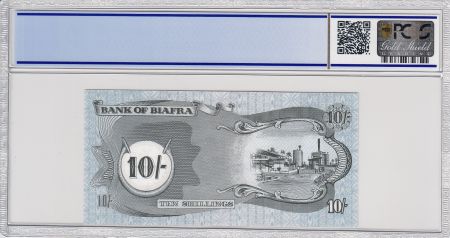 Biafra 10 Shillings Palmier - Usine - 1968 - PCGS 67 OPQ