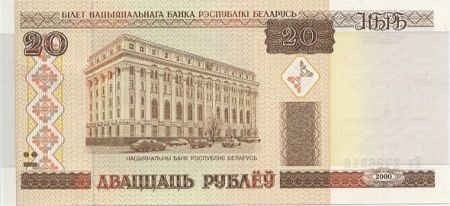 Biélorussie 20 Roubles Banque Nationale - 2000