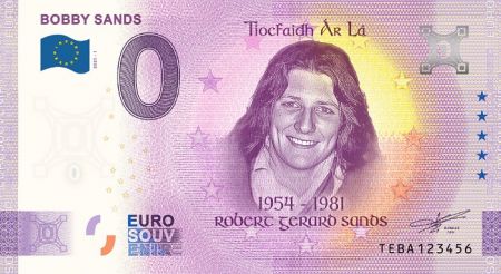 Billet 0 euro Souvenir -  Bobby Sands - Irlande 2021
