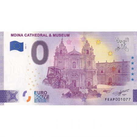 Billet 0 euro Souvenir -  Cathédrale de Mdina - Malte 2022