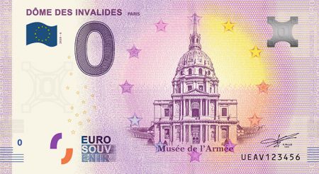 Billet 0 euro Souvenir -  Dôme des Invalides 2020
