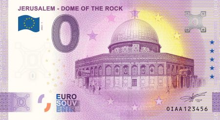 Billet 0 euro Souvenir -  Dôme du Rocher - Jérusalem - Israël 2022