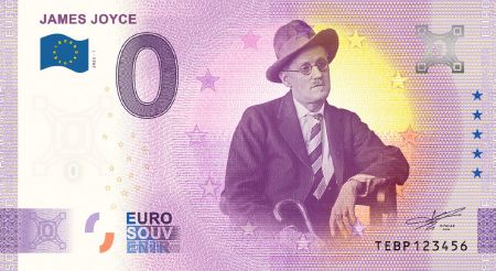 Billet 0 euro Souvenir -  James Joyce - Irlande 2022