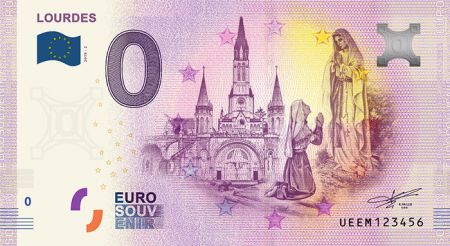 Billet 0 euro Souvenir -  Lourdes 2020 France