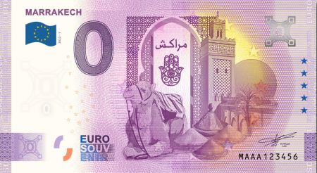 Billet 0 euro Souvenir -  Marrakech - Maroc 2022