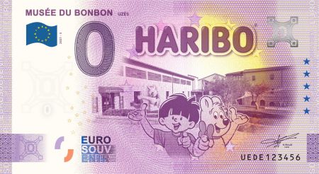 Billet 0 euro Souvenir -  Musée du Bonbon Haribo - Alès - France 2021