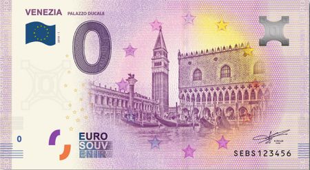 Billet 0 euro Souvenir -  Palazzo Ducale Venise - Italie 2019