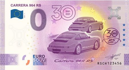 Billet 0 euro Souvenir - 30 ans de la Porsche Carrera 964 RS - Allemagne 2021