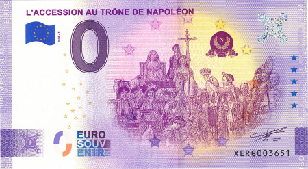 Billet 0 euro Souvenir - Accession au trône de Napoléon - France 2020