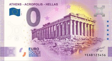 Billet 0 Euro Souvenir - Acropole d\'Athènes 2022