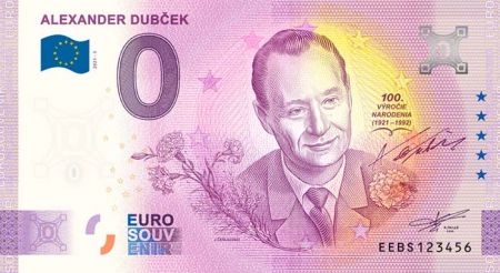 Billet 0 Euro Souvenir - Alexander Dubcek - Slovaquie 2021