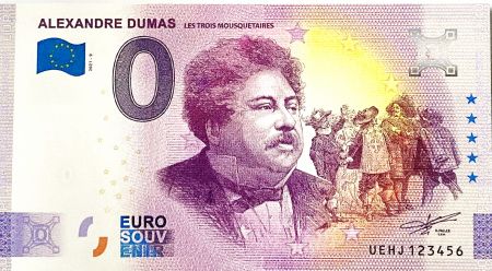 Billet 0 Euro Souvenir - Alexandre Dumas - France 2021