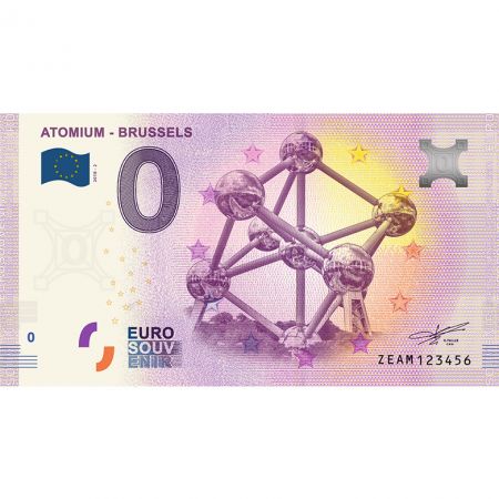 Billet 0 Euro Souvenir - Atomium de Bruxelles - Belgique 2018