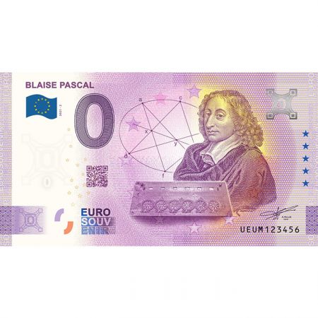 Billet 0 Euro Souvenir - Blaise Pascal - France 2021