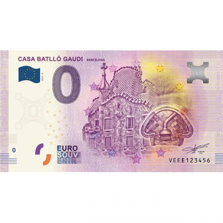Billet 0 Euro Souvenir - CASA BATLLÓ GAUDI Espagne 2019