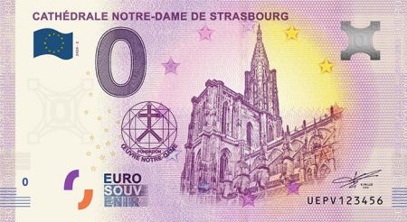 Billet 0 Euro Souvenir - Cathédrale de Strasbourg - France 2020