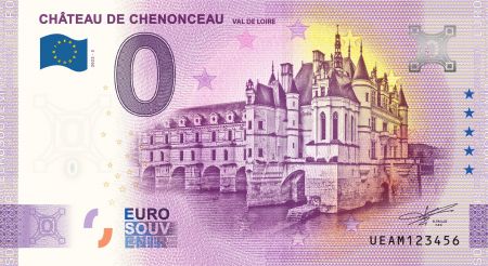 Billet 0 Euro Souvenir - Château de Chenonceau - France 2022