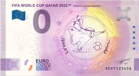Billet 0 Euro Souvenir - Coupe du Monde FIFA Qatar 2022 - Mascotte La\'Eeb