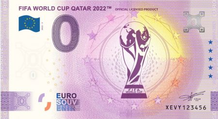Billet 0 Euro Souvenir - Coupe du Monde FIFA Qatar 2022 - Trophée