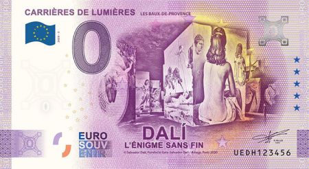Billet 0 Euro Souvenir - DALI - Carrières de Lumières - France 2020
