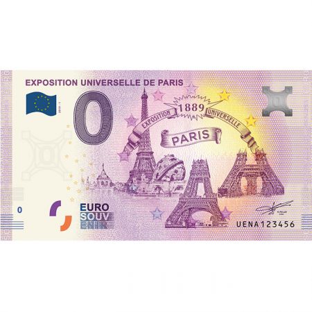 Billet 0 Euro Souvenir - Exposition Universelle de 1889 - France 2019