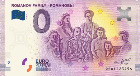 Billet 0 Euro Souvenir - Famille Romanov - Russie 2019