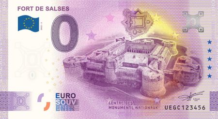 Billet 0 Euro Souvenir - Fort de Salses - France 2022