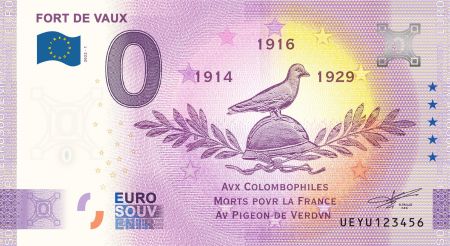 Billet 0 Euro Souvenir - Fort de Vaux - France 2022