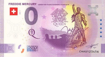Billet 0 Euro Souvenir - Freddy Mercury - Montreux - Suisse 2020