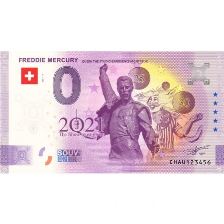 Billet 0 Euro Souvenir - Freddy Mercury - Show must go on ! - Suisse 2021