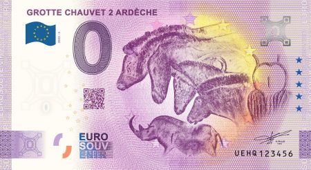 Billet 0 Euro Souvenir - Grotte Chauvet 2 Ardèche - France 2022