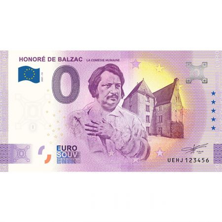 Billet 0 Euro Souvenir - Honoré de Balzac - France 2021