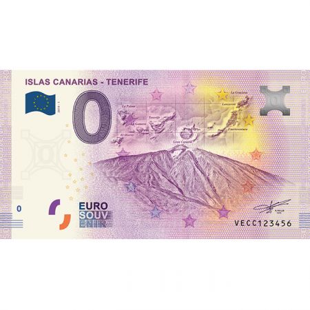 Billet 0 Euro Souvenir - Iles Canaries - Tenerife - Espagne 2019
