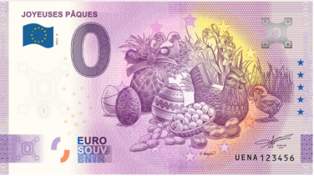 Billet 0 Euro Souvenir - Joyeuses Pâques - France 2022