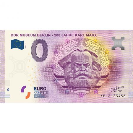 Billet 0 Euro Souvenir - Karl Marx Musée de la RDA - Allemagne 2018