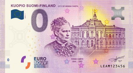 Billet 0 Euro Souvenir - Kuopio - Ville de Minna Canth - Finlande 2018