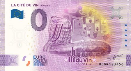 Billet 0 Euro Souvenir - La Cité du Vin - Bordeaux - France 2022