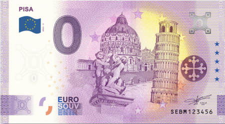 Billet 0 Euro Souvenir - La tour de Pise - Italie 2022