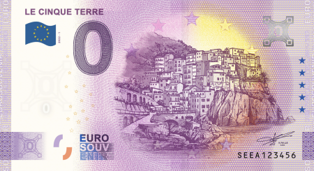 Billet 0 Euro Souvenir - Le Cinque Terre - Italie 2022